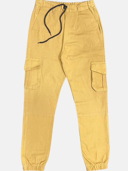 Men's Mustard Yellow Cargo Jogger Pants