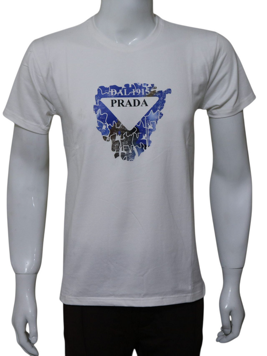 Boy's Designer White T-Shirt with Blue Graphic | DAL 1915 Streetwear Tee